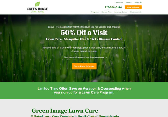 Screenshot of greenimagelawncare.com